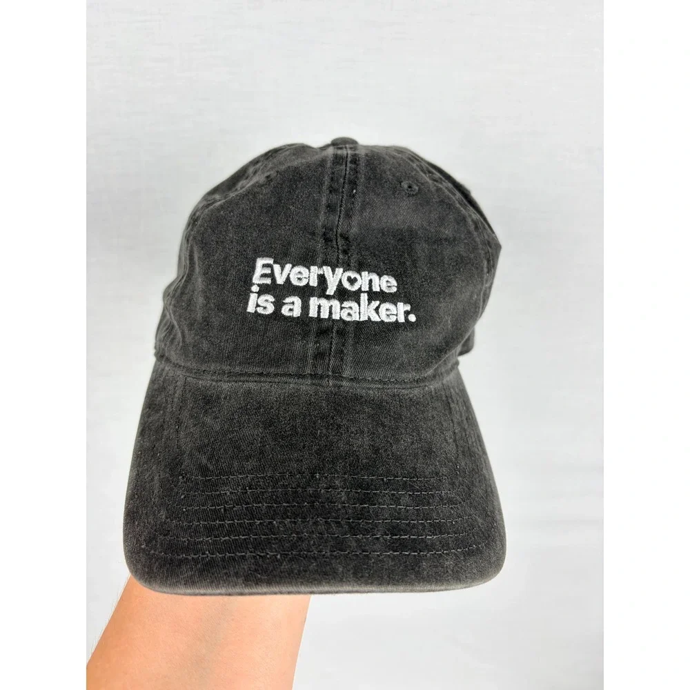 Otto Cap Everyone Is A Maker Coda Baseball Hat Washed Black Dad Cap adjustable